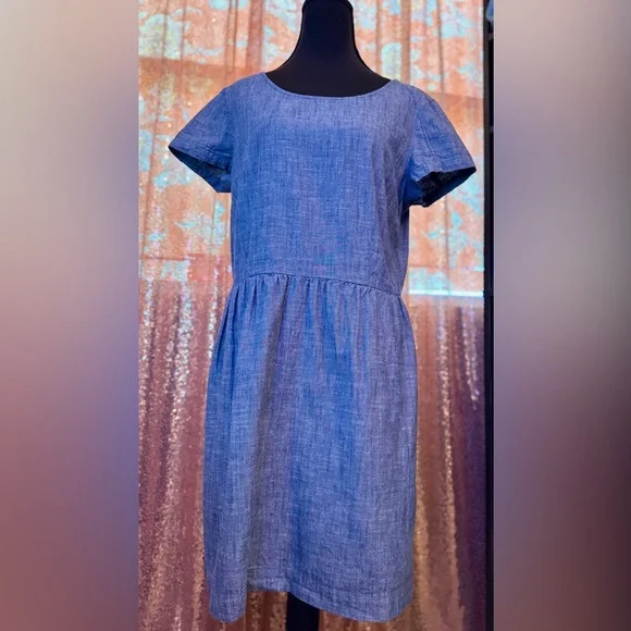 sleeveless denim dress outfit Mimi Sleeveless A-Line Denim Mini Dress Medium Wash  Miss Match Group Inc